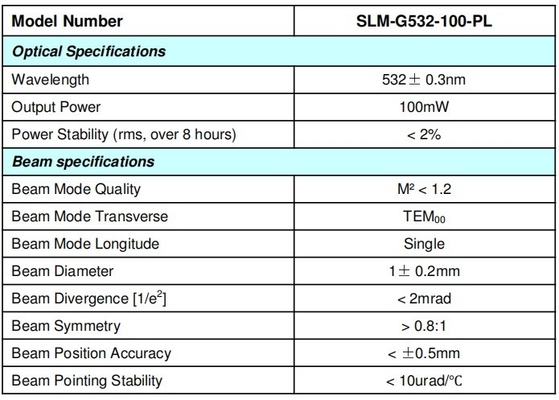 Single Longitudinal Mode ACC Power Type 100mW 200mW Gele SLM-laser voor holografie