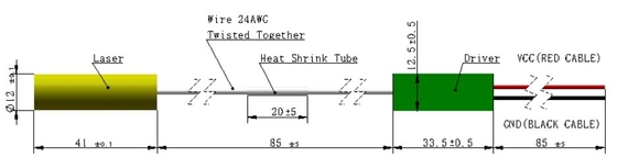 532nm 5mW 3R groene lasermodule met lange levensduur Gewicht 0,02 KG Levensduur 5000 uur
